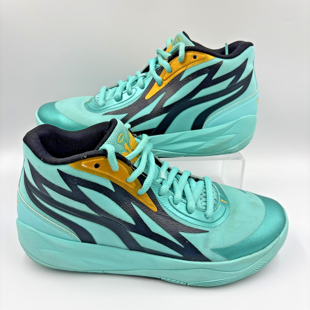Puma LaMelo Ball MB.02 Shoes Mens 7 Honeycomb Aqua Mesh Basketball Sneakers